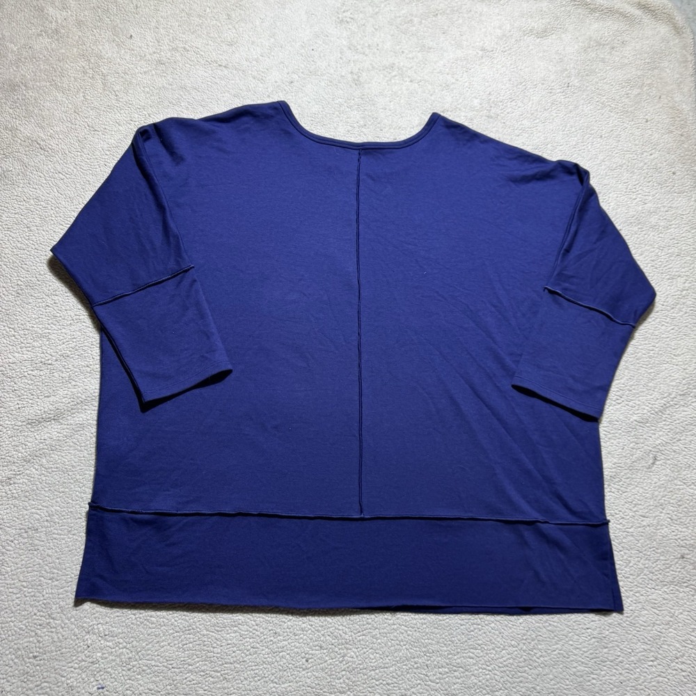 Spanx Sweatshirt Womens 1X Blue Dolman Sleeve Oversized Relaxed Boyfriend Top - Picture 9 of 12